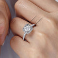 European Women's Square Full Rhinestone Ring With Micro Pave Zircon, Simple Jewelry view 5
