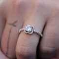 European Women's Square Full Rhinestone Ring With Micro Pave Zircon, Simple Jewelry view 4