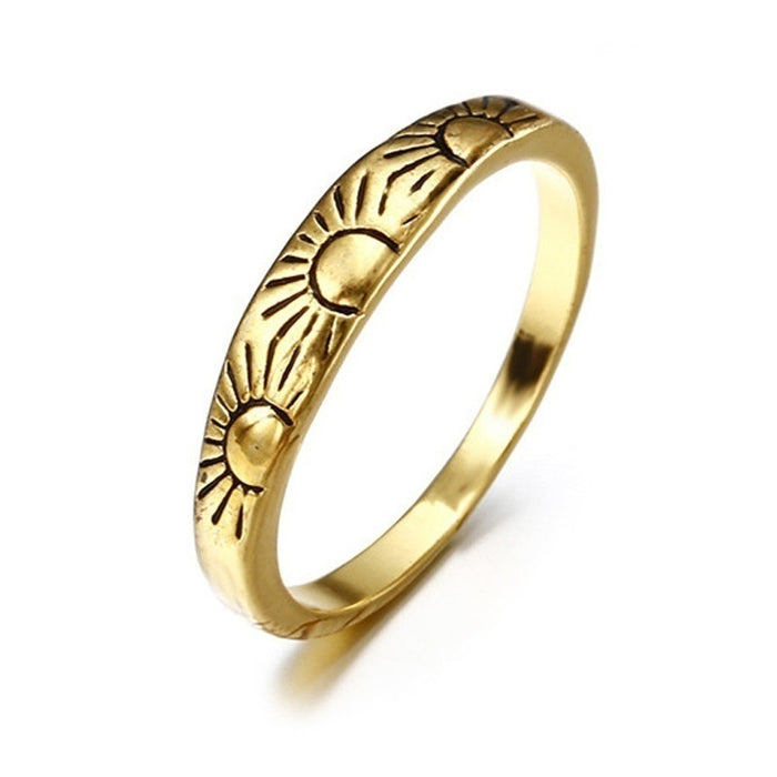European Style 14K Gold Sunburst Women's Engagement Ring, Fashion Jewelry Accessory