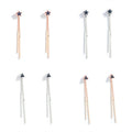 Elegant Korean Style Geometric Star Triangle Alloy Chain Tassel Long Drop Convertible Stud Earrings view 1