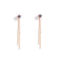 Elegant Korean Style Geometric Star Triangle Alloy Chain Tassel Long Drop Convertible Stud Earrings view 2