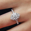 Imitation Round Cubic Zirconia Women's Ring, European American Fashion Engagement Jewelry view 1