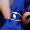 Fashion Luxury Zircon Curved Ring For Women, Engagement Wedding Finger Ring Jewelry view 2