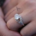 Creative Embossed Carved Pattern Ring With Rhinestone Inlay, European American Fashion Jewelry view 2