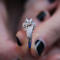 Creative Embossed Carved Pattern Ring With Rhinestone Inlay, European American Fashion Jewelry view 4