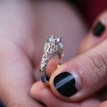 Exquisite Hollow Filigree Embossed Flower Ring With Micro Paved Zirconia, Fashion Women's Jewelry view 4