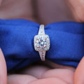 Classic Four Prong Round Cubic Zirconia Engagement Ring, Fashion Women's Hand Jewelry Accessory view 2