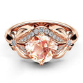 European American Bowknot Women's Ring Copper Rose Gold Plated Zircon Finger Ring view 3