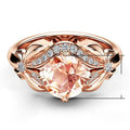 European American Bowknot Women's Ring Copper Rose Gold Plated Zircon Finger Ring view 5