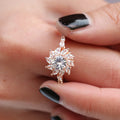 Creative Sunflower Zircon Ring For Women, European American Fashion Party Jewelry view 2
