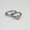 Women's Copper Platinum Plated Cubic Zirconia Ring Set Couple Matching Jewelry view 4
