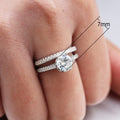 Women's Copper Platinum Plated Cubic Zirconia Ring Set Couple Matching Jewelry view 5