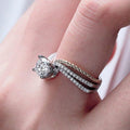 Fashion Creative Micro Pave Zircon Two Tone Ring For Women, Hot Selling Jewelry Accessory view 2
