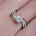 Fashion Creative Micro Pave Zircon Two Tone Ring For Women, Hot Selling Jewelry Accessory view 1