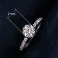 Round Eight Hearts Eight Arrows Cubic Zirconia Ring, Copper White Gold Plated Women's Jewelry view 5