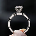 Round Eight Hearts Eight Arrows Cubic Zirconia Ring, Copper White Gold Plated Women's Jewelry view 1
