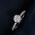 Round Eight Hearts Eight Arrows Cubic Zirconia Ring, Copper White Gold Plated Women's Jewelry view 2