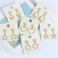 Elegant Korean Style Pearl Stud Rhinestone Geometric Heart Star Teardrop Alloy Drop Dangle Earrings view 1