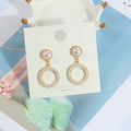 Elegant Korean Style Pearl Stud Rhinestone Geometric Heart Star Teardrop Alloy Drop Dangle Earrings view 5