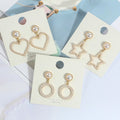 Elegant Korean Style Pearl Stud Rhinestone Geometric Heart Star Teardrop Alloy Drop Dangle Earrings view 2