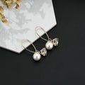 Elegant Korean Style Pearl Zircon Hollow Wire Ball Geometric Gold Alloy Loop Drop Earrings view 4