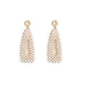Elegant Geometric Long Drop Alloy Earrings With Full Faux Pearl Beaded Rectangular Dangle Earrings view 4