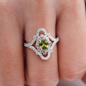 Luxury Hollow Floral Copper Women's Ring Full Paved Cubic Zirconia Bridal Jewelry