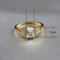 Fashion Square Zircon Micro Pave Ring For Women, Engagement Proposal Valentine Gift Finger Jewelry view 5