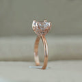 Classic Four Prong Simulated Zircon Ring Women's Fashion Hand Jewelry For view 2