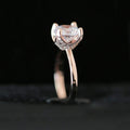 Classic Four Prong Simulated Zircon Ring Women's Fashion Hand Jewelry For view 3