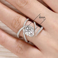 European American Creative Cross Zircon Ring Fashion Women's Engagement Finger Jewelry view 5
