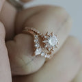 Creative Fashion Sunflower Zircon Women's Ring Copper Rose Gold Plated Couple Ring Jewelry view 3