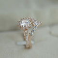 Creative Fashion Sunflower Zircon Women's Ring Copper Rose Gold Plated Couple Ring Jewelry view 4