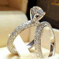 Fashion Rhinestone Couple Ring For Women, European American Style Jewelry Finger Ring view 1