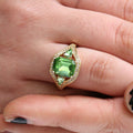 European And American Fashion Engagement Ring With Green Zircon Inlay For Women view 1