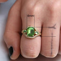European And American Fashion Engagement Ring With Green Zircon Inlay For Women view 5
