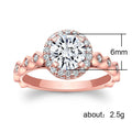 Creative Rose Gold Zircon Inlaid Ring European American Fashion Women's Jewelry Accessory view 5