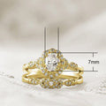 Elegant Round Ring Set With Micro Pave Cubic Zirconia Fashion Women's Hand Jewelry view 5