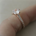 Simple Korean Style Six Prong Rose Gold Zircon Ring For Women Classic Jewelry Accessory view 3