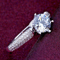 Platinum Plated Zircon Women's Ring Sparkling Star Wedding Diamond Ring Bridal Jewelry view 3