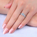 Platinum Plated Zircon Women's Ring Sparkling Star Wedding Diamond Ring Bridal Jewelry view 4