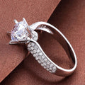 Platinum Plated Zircon Women's Ring Sparkling Star Wedding Diamond Ring Bridal Jewelry view 1
