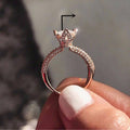 Luxury Four Prong Carat Wedding Ring For Women Cluster Pave Cubic Zirconia Diamond Look Jewelry view 5