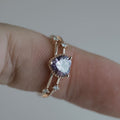 14K Rose Gold Plated Purple Zircon Heart Shape Ring European Fashion Womens Finger Jewelry view 2