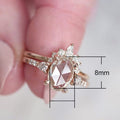Oval Cubic Zirconia Engagement Ring Set Rose Gold Plated Micro Pave Women's Jewelry view 5