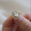 Fashion Hollow Zircon Ring Gold Plated Copper Micro Pave Finger Jewelry view 1