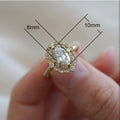 Fashion Hollow Zircon Ring Gold Plated Copper Micro Pave Finger Jewelry view 5
