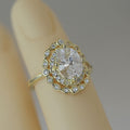 Fashion Hollow Zircon Ring Gold Plated Copper Micro Pave Finger Jewelry view 3