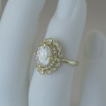 Fashion Hollow Zircon Ring Gold Plated Copper Micro Pave Finger Jewelry view 4
