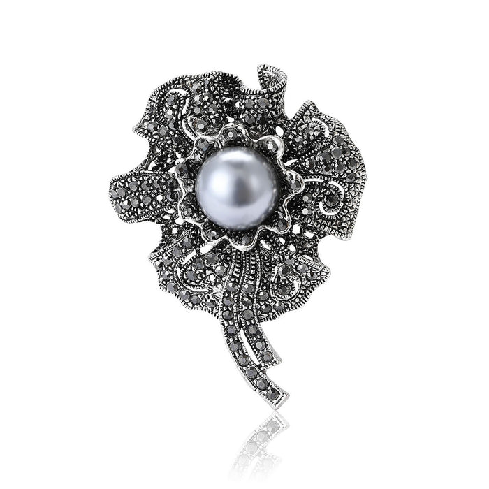Alloy Rhinestone Flower Brooch For Women's Suits And Coats (0308)